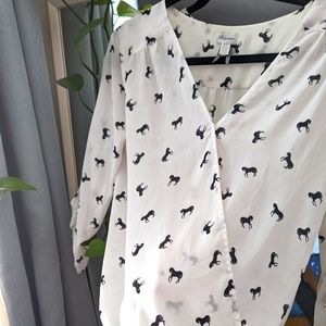 Horse Print Sheer Shirt